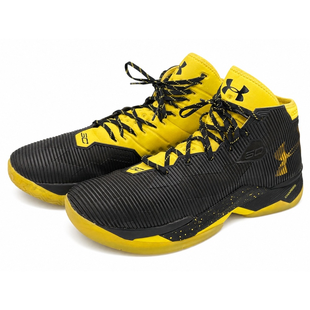 Under Armour Curry 2.5 Taxi Mens US 15 Black Yellow Basketball Shoes 1274425-005